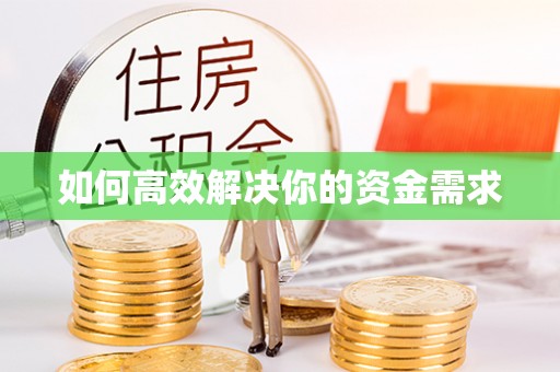 斗南如何高效解决你的资金需求