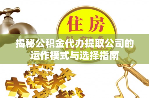 斗南揭秘公积金代办提取公司的运作模式与选择指南