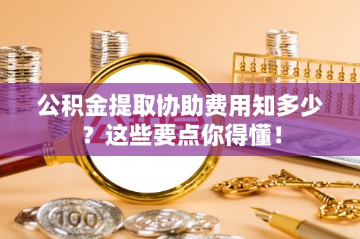 斗南公积金提取协助费用知多少？这些要点你得懂！